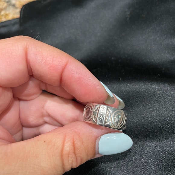 Sterling silver coach ring - Picture 1 of 4